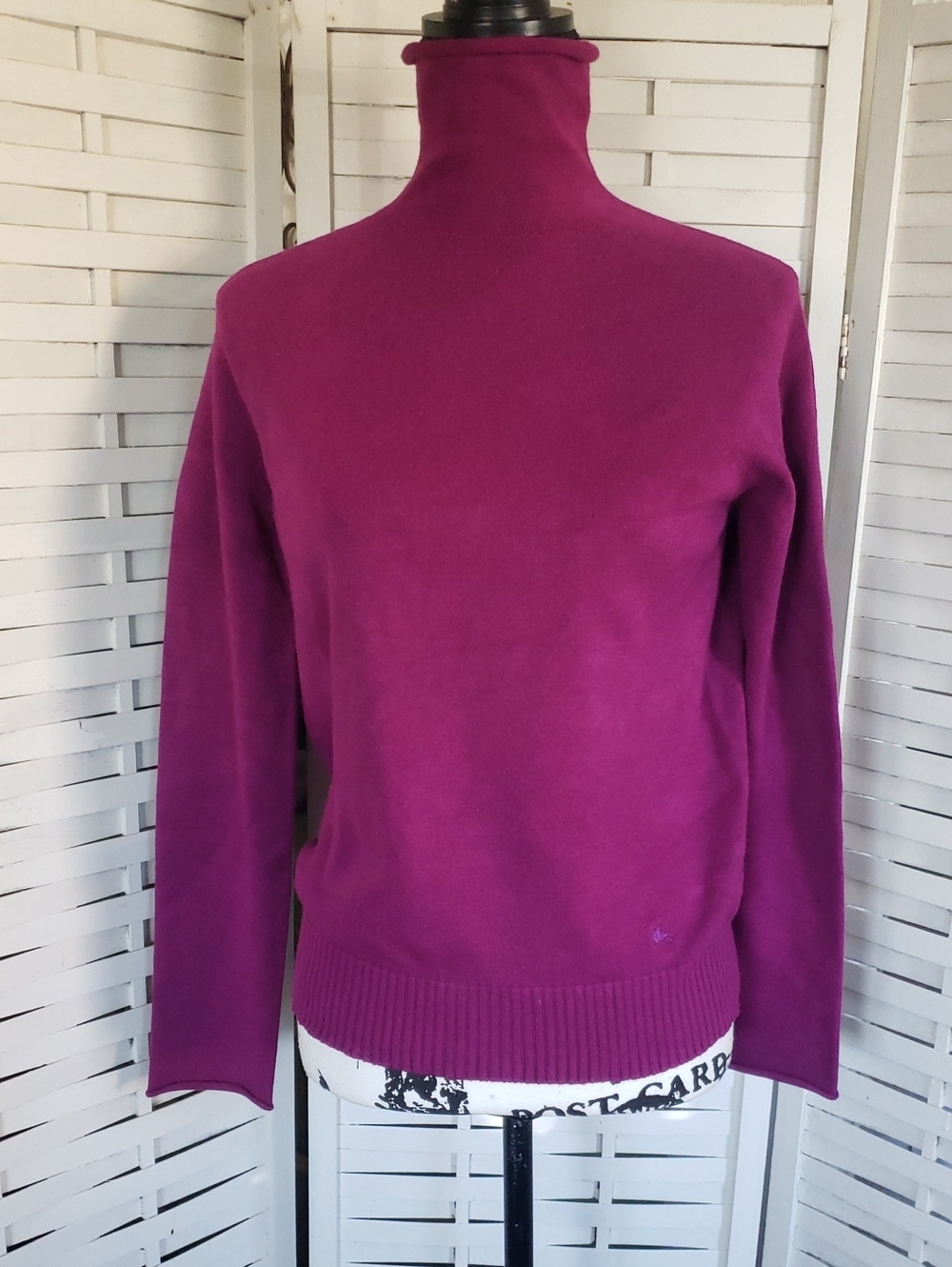 Burberry Fuchsia Womens Turtleneck Sweater Size L